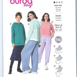 Uncut Burda Style sewing pattern 5979 burda sweater shirt  size 8-22 FF