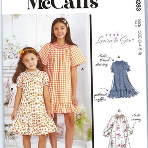 Uncut McCalls Sewing Pattern 11495 8283 Children&#39;s and Girls&#39; Dresses size 3-6 7-14 factory Folded