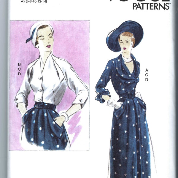 Uncut vogue sewing pattern 1863 Misses' Blouse, Skirt and Belt size 6-14 16-24 FF