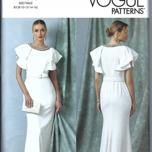 Uncut vogue sewing pattern 11633 1919 Misses Full Length Dress w Belt~Misses Sz 8-16 16-24 FF