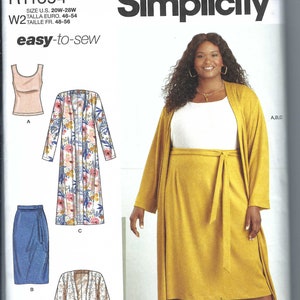 Uncut Simplicity Sewing Pattern 11694 9717 Women's Knit Top Skirt With ...