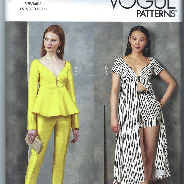 Uncut vogue sewing pattern 11567 1901 Sewing Pattern Misses' Off the Shoulder Tops Pants Shorts Sizes 6-14 or 16-24 FF