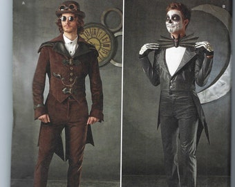 Uncut simplicity sewing pattern 1039 Jack Skellington aviator Steampunk Cosplay jacket tailcoat and pants men's size 38-44 46 48 50 52  FF