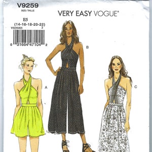 Misses Romper & Jumpsuit Sizes 6-22 Vogue V9259 Very Easy PATTERN 