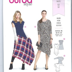 Puede incluir: Patrón de costura Burda Style para un vestido con margen de costura y dobladillo. El patrón incluye dos estilos diferentes de vestidos, uno con una falda a cuadros y otro con estampado de leopardo. El patrón es para las tallas EUR 36-46, US 10-20.