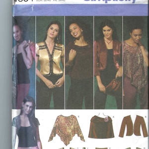 Uncut Simplicity Sewing Pattern 6-14 14-22 Simplicity 4334 Shirt, Jacket, Shrug, Poncho, Scarf, Bag and Knit Poncho  FF
