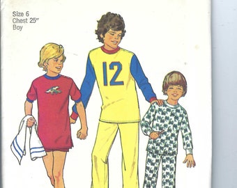 Uncut vintage Simplicity Sewing Pattern Boys Pajamas Sewing Pattern Simplicity 6692 Boys' Pajamas Size 6 FF