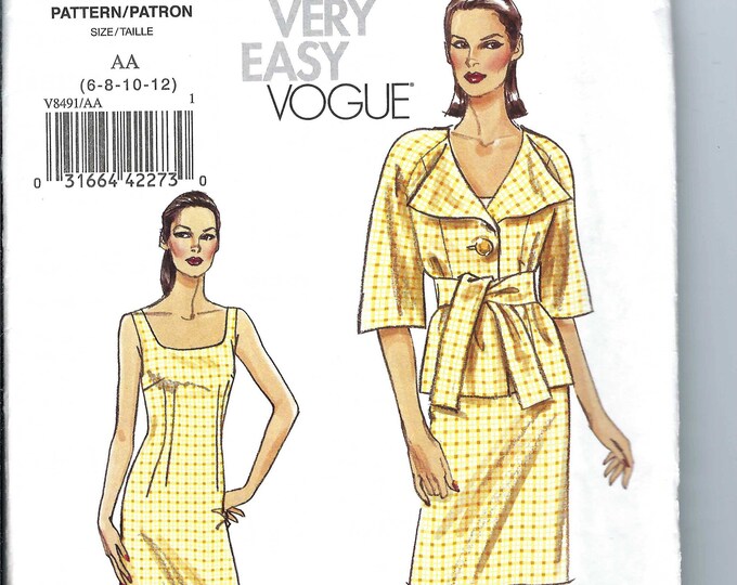 Uncut Vogue Sewing Pattern Misses Dress & Jacket Sewing Etsy