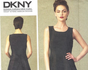 Patrón de costura Vogue sin cortar Vogue 1408 / Patrón de costura de diseñador de Donna Karan / DKNY / Talla de vestido 6-14 14-16-18-20-22 FF