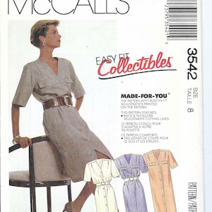 Uncut vintage mccalls sewing pattern 3542 Sewing Pattern Dress And Belt Size 8 FF