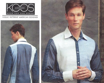 Uncut vogue sewing pattern 1599 Men's Button Down Shirts Men's Shirt Pattern,  Shirts, KOOS Couture Colorblock size 34-36-28-40 40-46 FF