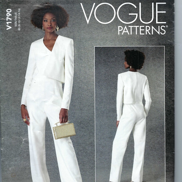 Uncut vogue sewing pattern 1790 Misses Guy Laroche Jumpsuit Size 8 - 16 16-24 FF