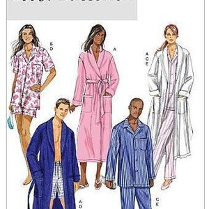May include: A sewing pattern for pajamas, featuring four different styles. The pattern is from Butterick and has the number B5537 printed on it.