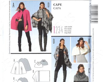 Burda 7035 Set of shoulder wraps stole shawl cape vest Size 10 12 14 16 18 20 22 uncut sewing pattern
