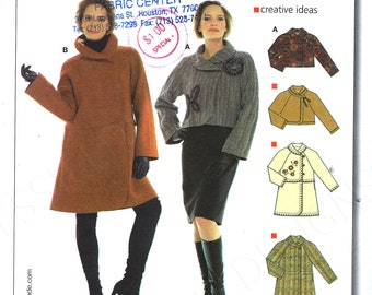 Uncut Burda Style sewing pattern 6107 Coat Light Summer Jacket size 18-28 FF Blouse Jacket