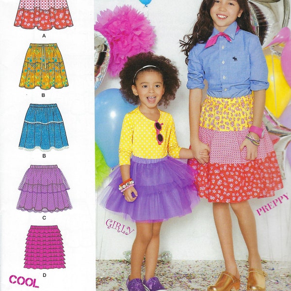 Uncut Simplicity Sewing Pattern 1816, Suede says Simplicity pattern, girl skirt pattern, skirt pattern size 3-6 7,8,10,12,14 FF