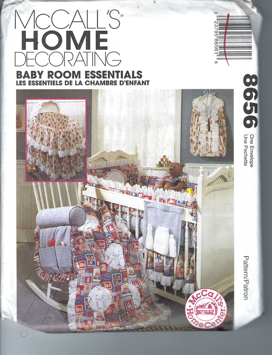 Uncut Mccalls Sewing Pattern 8656/710 Baby Room Essentials Headboard