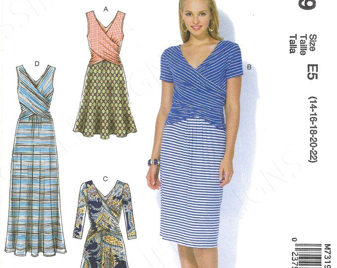 Uncut Mccall's Sewing Pattern 7319 Misses' Criss Cross Gathered-waist ...