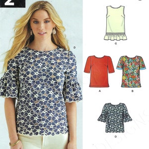 Uncut New Look sewing pattern 6434 Easy Tops Blouses Sewing Pattern Size US 10-22  FF