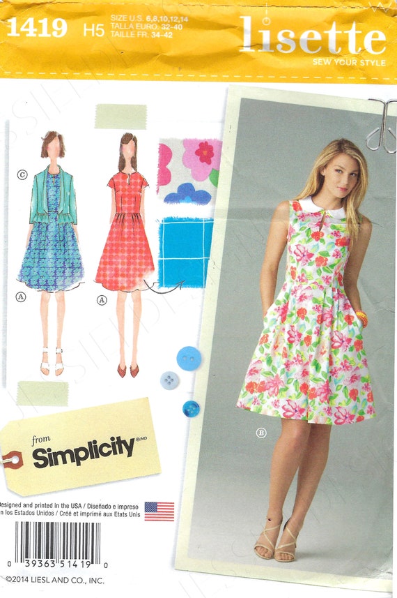 Uncut Simplicity Pattern 1419 Lisette 6 8 10 12 14 16-24 - Etsy