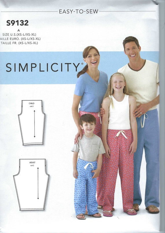 Uncut Simplicity Sewing Pattern 9132 Pull-on Lounge Pants - Etsy