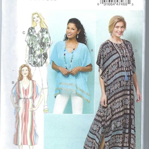 Uncut butterick sewing pattern 325 6559 Butterick - Misses top, tunic and caftan w/neck and length  sz Y Xs-s-M & ZZ L-xl-Xxl FF