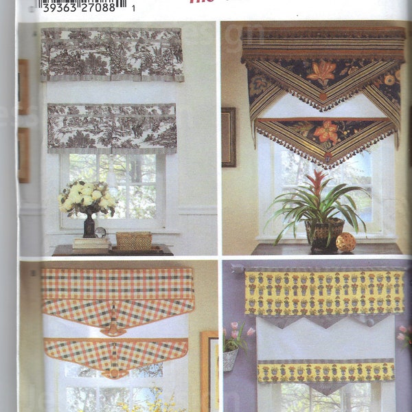 Uncut Simplicity sewing pattern Shades And Valance Pattern 5342, Window Treatments FF