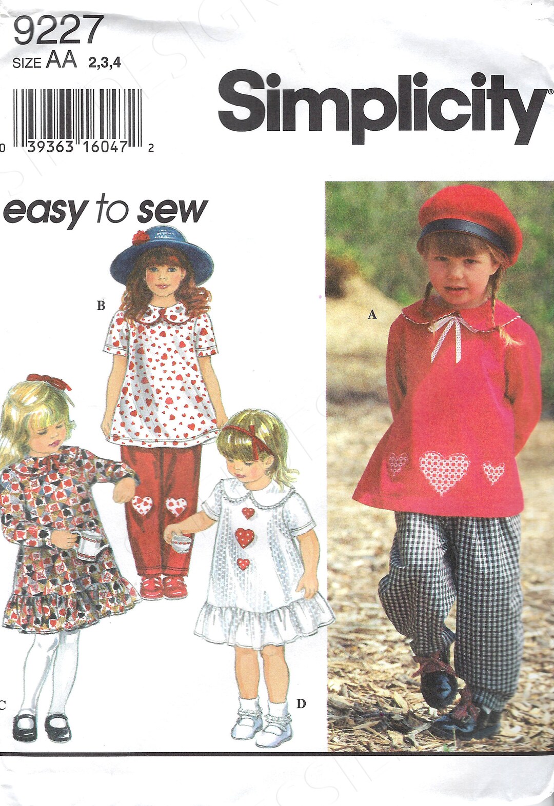 Uncut Vintage Simplicity Sewing Pattern 9227 Childs Girls - Etsy