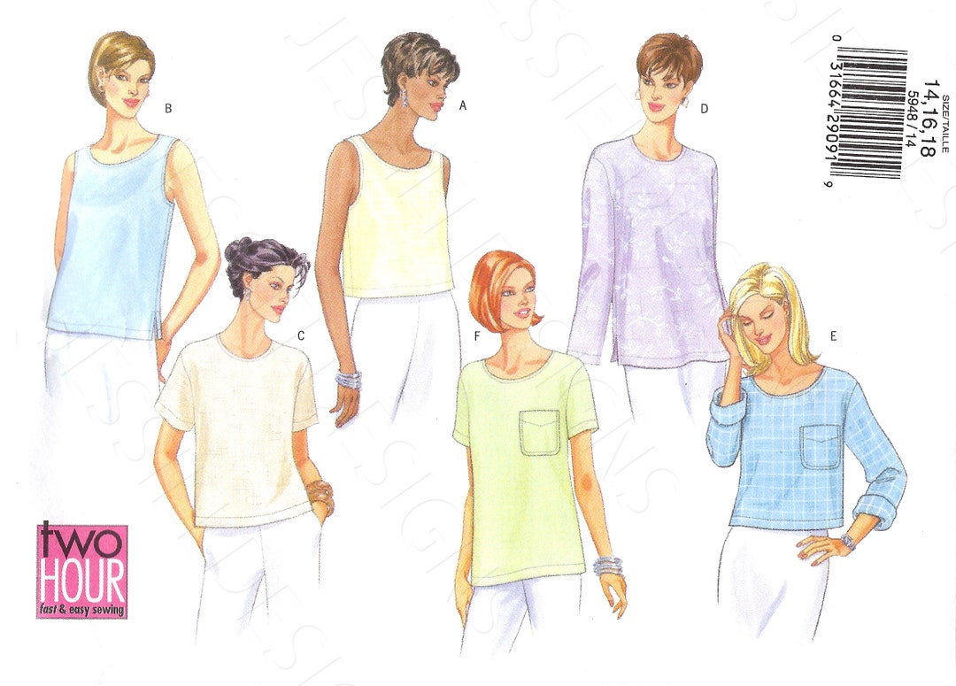 Uncut Butterick Sewing Pattern 5948 Pattern Misses Loose Fitting ...