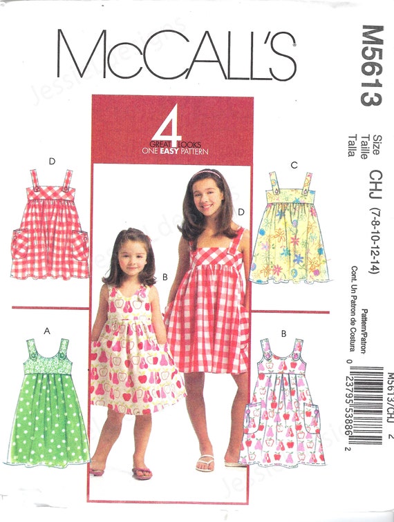 Uncut Children's/girls' Tops, Dresses and Leggings Mccall's Sewing