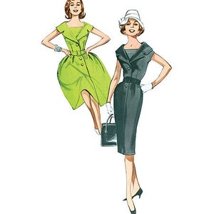 Uncut butterick Sewing Pattern Butterick 5747 OOP Sewing Pattern to MAKE Retro60&#39;s Misses or Petite Dress size 8-10-12-14-16 16-24  FF