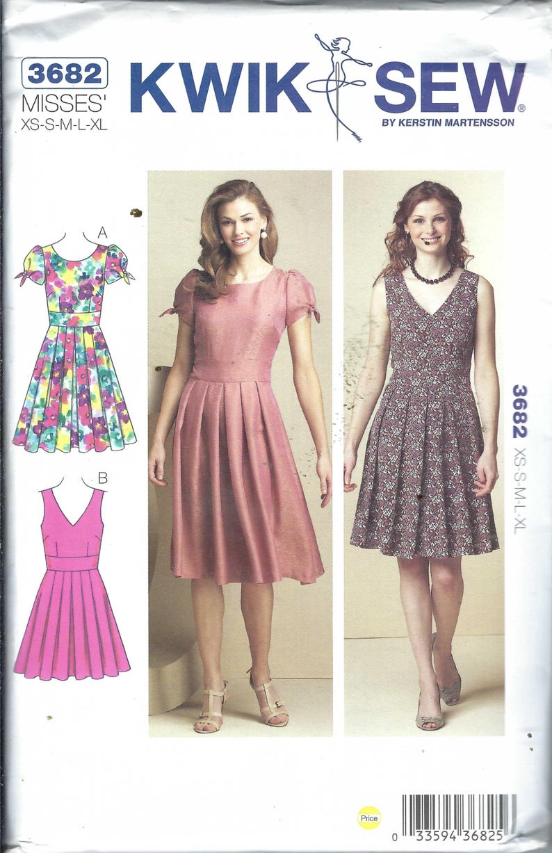 Uncut Kwik Sewing Pattern 3682 Misses' Dress Misses' Size XS-XL - Etsy