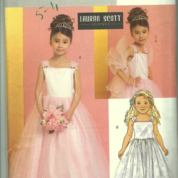 Uncut butterick sewing pattern 4720 Girls Lauren Scott Fancy Tea Length Dress size 2-5 FF