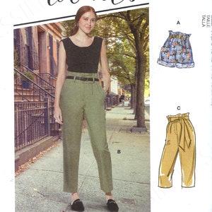 Uncut mccalls sewing Pattern 8168 Misses' Pants & Shorts Womens Pants and Shorts Pattern, High Pleated Waist size 6-22 FF