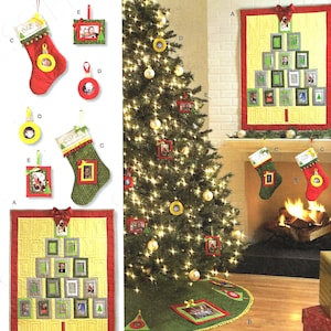 Uncut Simplicity Sewing Pattern 2488 Christmas Decorations Pattern: Stocking, Wall Hanging, Christmas Tree Ornaments, and Treeskirt FF