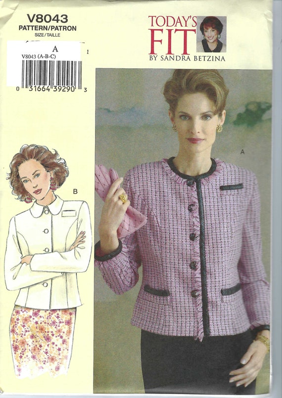 Rare Uncut Vogue Sewing Pattern 8043 Misses Jacket Size A-B-C - Etsy