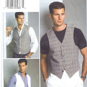 Uncut vogue sewing pattern 8987 Men&#39;s Vest-34-36-38-40 40-46  FF