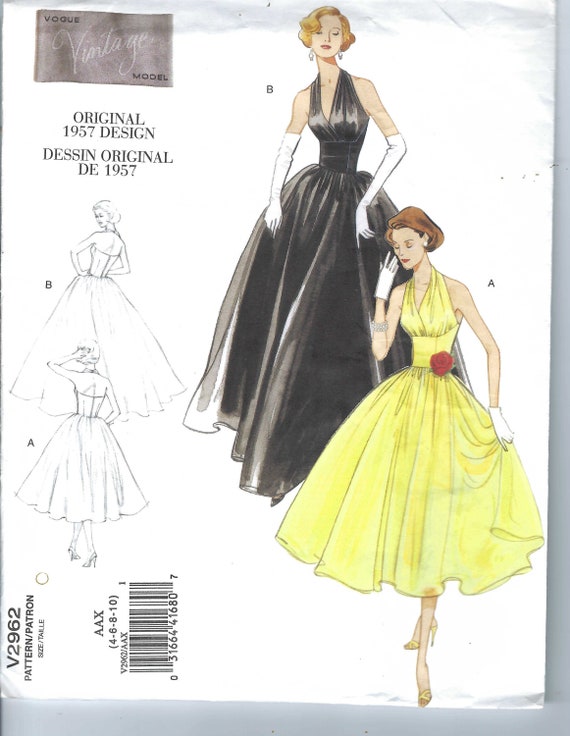 Uncut Vogue Sewing Pattern 2962 Original 1957 Design Size 4-10 Uncut Marilyn  Monroe Style Halter Dress FF - Etsy New Zealand