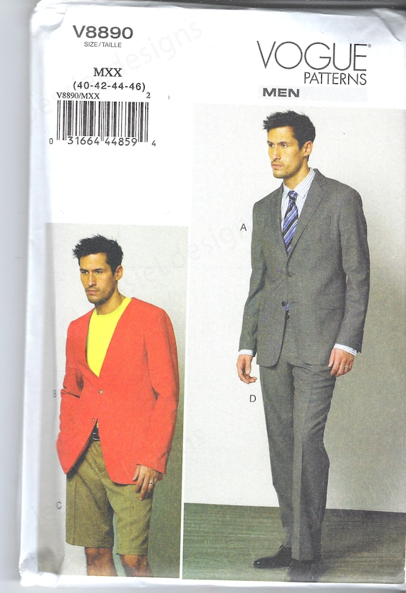 Uncut Vogue Sewing Pattern 8890 Men's Suit Pattern Etsy