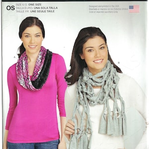 Uncut Simplicity  Sewing Pattern 1311 Easy Knotted Waterfall Eternity Neck Scarf  one size    FF