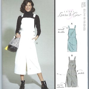 Uncut McCalls Sewing Pattern 11622 8345 Womens Dress, Womens Overalls, Denim Jumper, Overall Dress Size 6-14 14-22 factory Folded