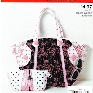 Uncut McCalls Sewing Pattern Pattern 9865 maxi and mini bag one size factory Folded