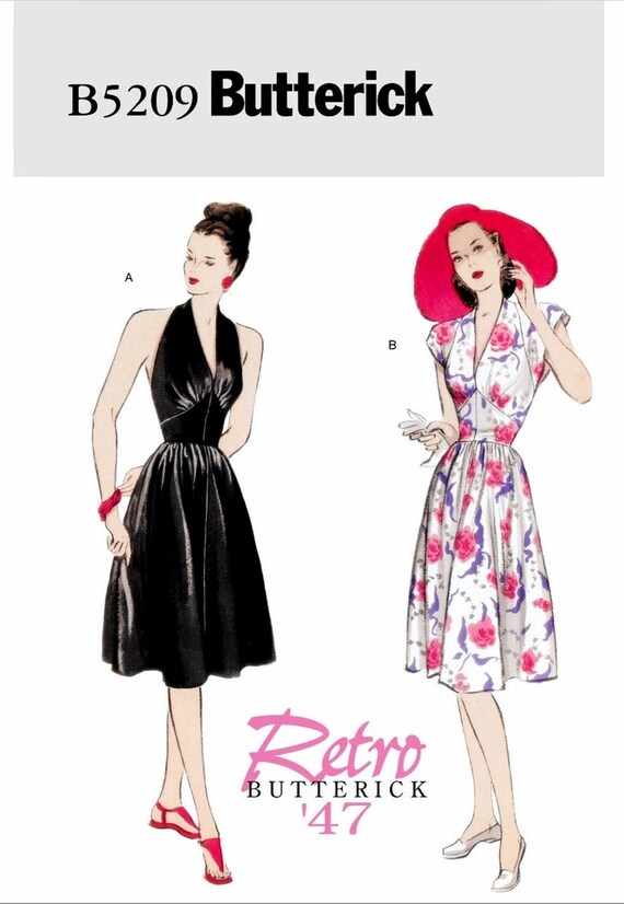 Butterick Women's Halter Top Dress Pattern, Retro 1947 Dress Pattern,  Evening Dress Sewing Pattern 5209 Size 6-8-10-12 14-16-18-20 Uncut - Etsy
