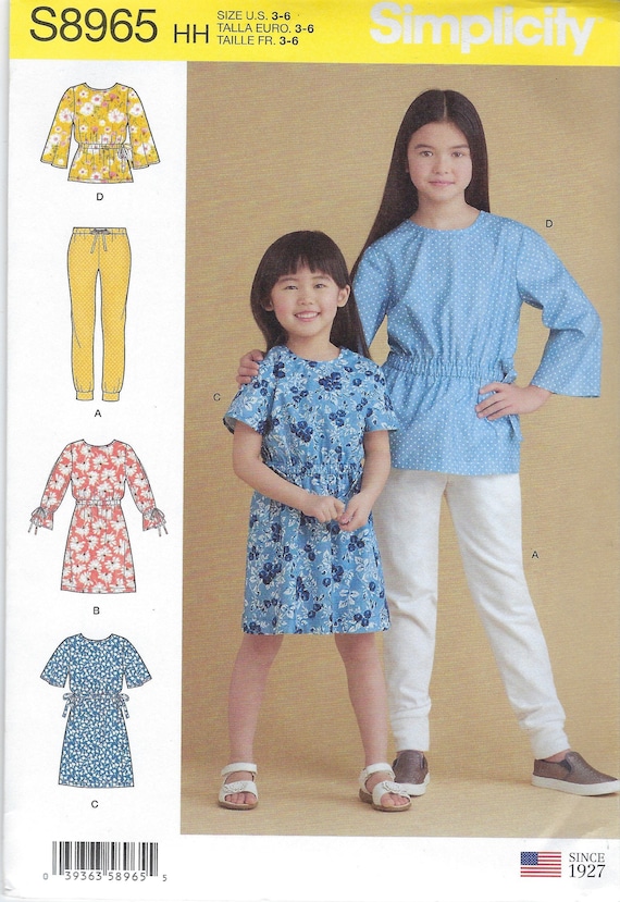 Uncut Simplicity Sewing Pattern 10255 8965 Kids Girls Toddler Top, Leggings  Sweatpants, Lounge Size: 3-6 7-14 FF -  Canada
