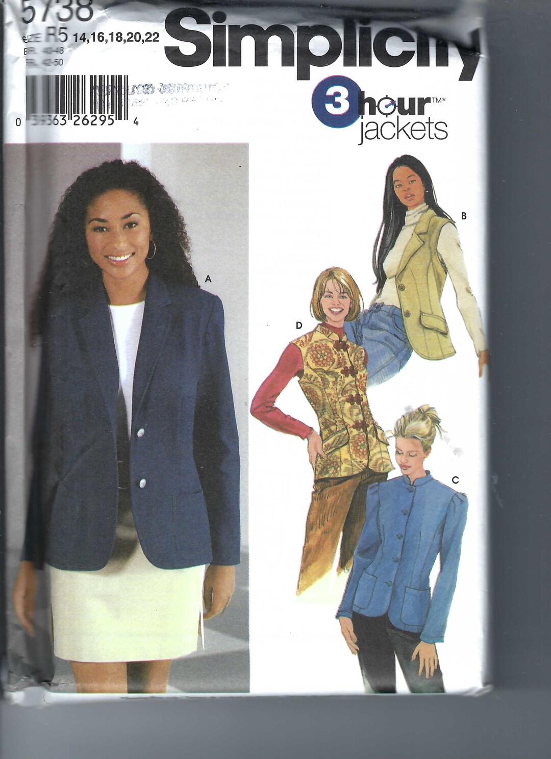 Uncut Vintage Simplicity Sewing Pattern 6 Jackets, Unlined. Blazer ...