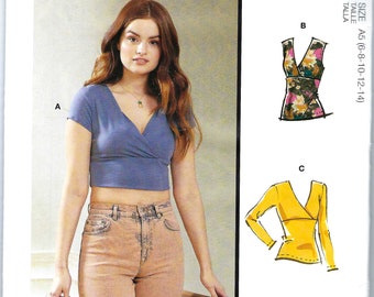 UNCUT Mccalls Sewing Pattern 11043 8219 Misses Knit Tops with Many Variations size 6-14 16-24 FF