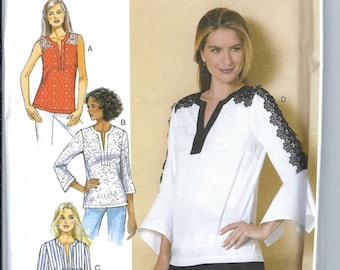 Modèles non coupés Butterick, hauts pour femmes, débardeur, hauts avec pull, tunique pour femme, hauts basiques, Butterick 6666, taille XS-M L-xl-xxl