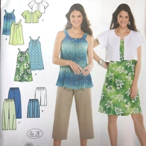 Uncut Simplicity Sewing Pattern 3799 Cropped Jacket, Dress, Pants, Shorts, Tunic Sewing Pattern Size xxs-m M-L-XL-XXL Wide Leg, Wardrobe FF