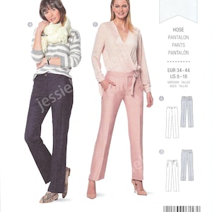 Uncut Burda Style sewing pattern 6157 Pants - with bag & belt - 2 variants size 8-18 FF