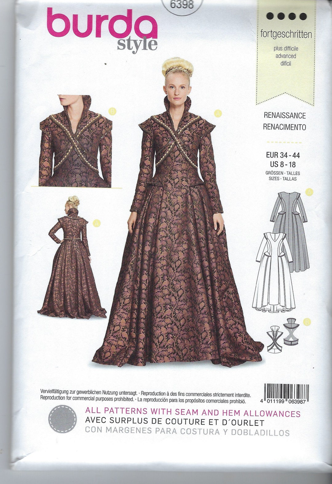 Uncut Burda Style Sewing Pattern 6398 Misses' Costume GOT Game of ...